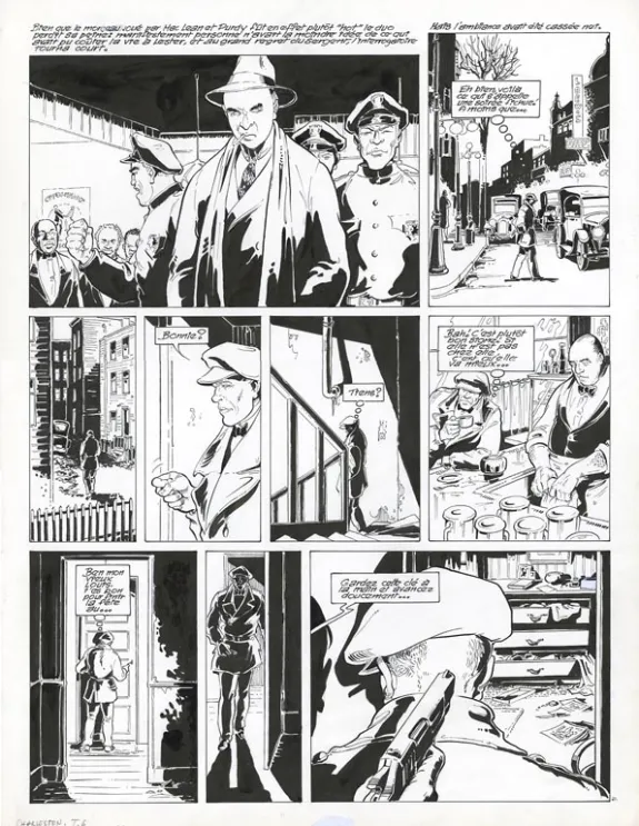Planche noir et blanc, Louis la Guigne, Charleston (T.6), Jean-Paul Dethorey