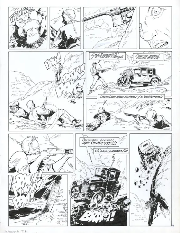 Planche noir et blanc, Louis la Guigne, Les vagabonds (T.7), Jean-Paul Dethorey