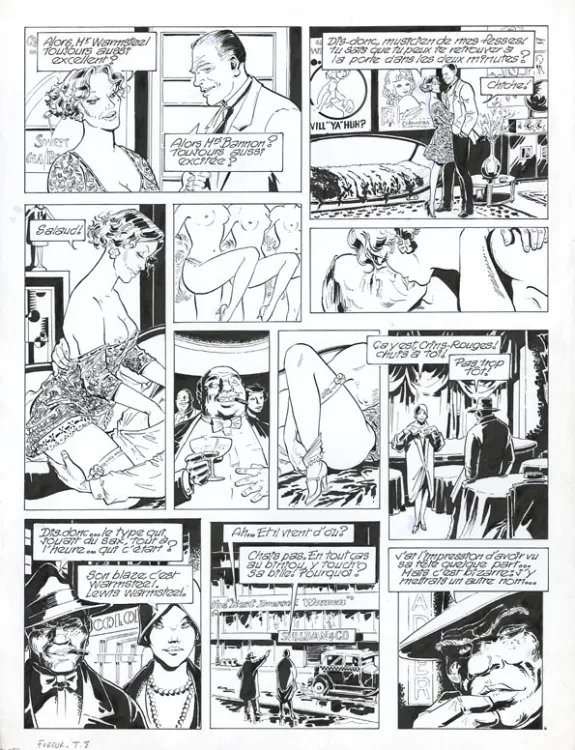 Black and white original page, Louis la Guigne, Fureur (T.8), Jean-Paul Dethorey