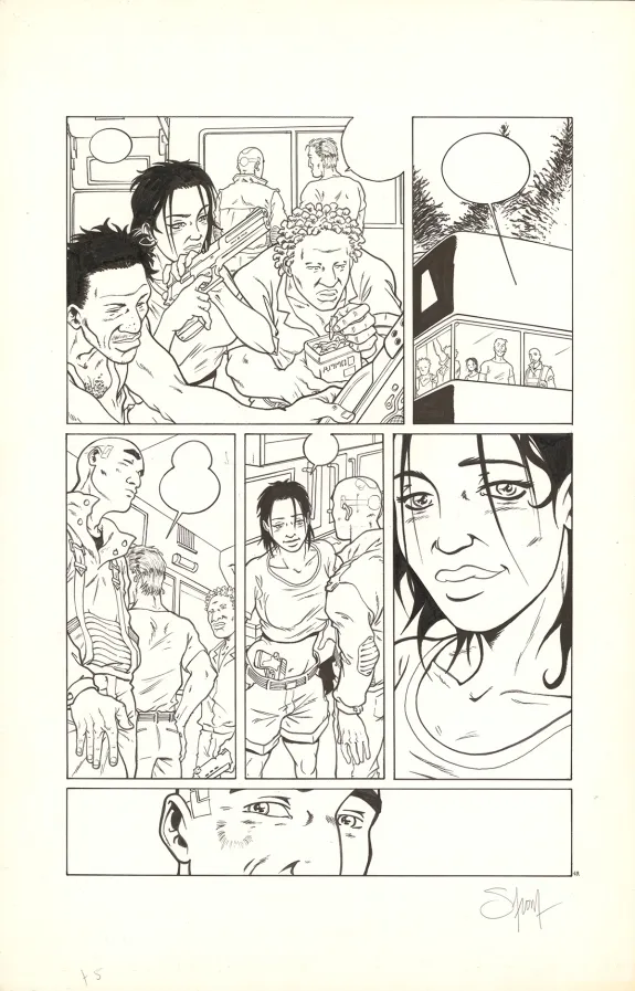 Black and white original page, Nomad, Mémoire cache (T.5), Sylvain Savoia
