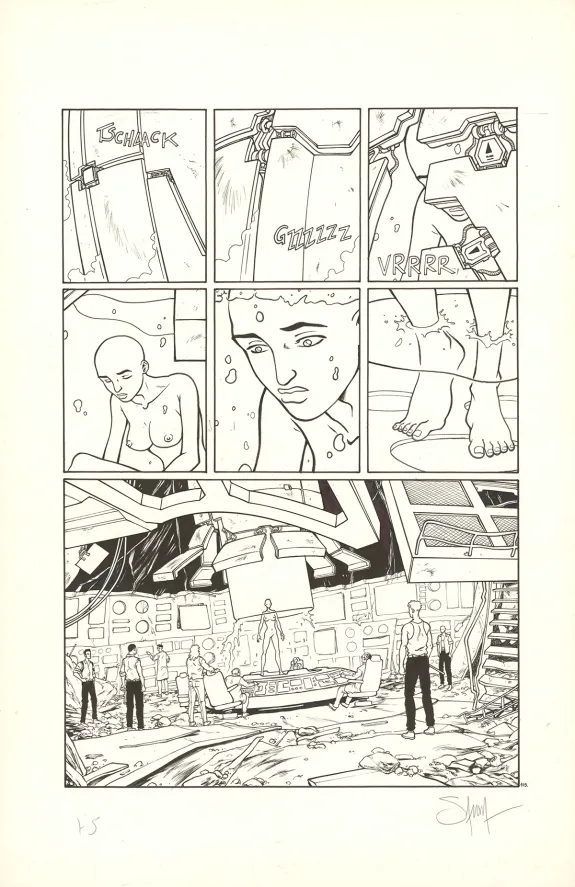 Black and white original page, Nomad, Mémoire cache (T.5), Sylvain Savoia