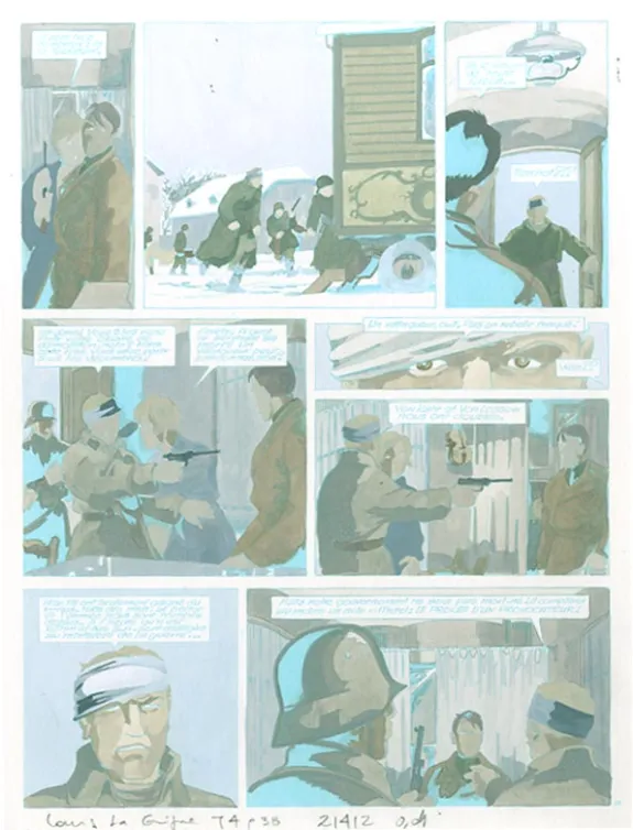 Color layout, Louis la Guigne, Le jour des faucons (T.4), Jean-Paul Dethorey