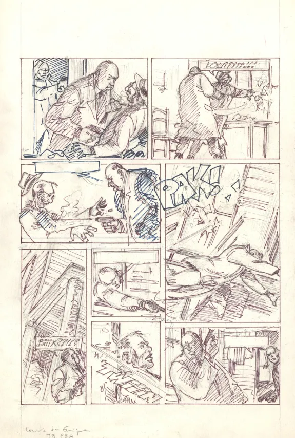 Black and white illustration, Louis la Guigne, Fureur (T.8), Jean-Paul Dethorey