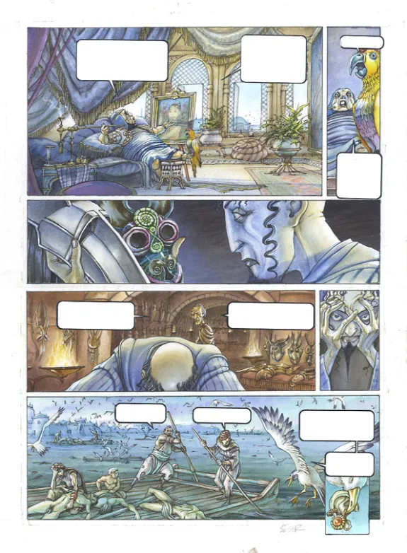 Colored original page, Le Roi des méduses, Thierry Ségur