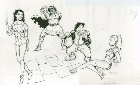 Illustration noir et blanc, Fanfoué des Pnottas, Félix Meynet