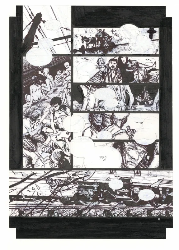 Black and white original page, Après la guerre, Volume 1, Freddy Martin