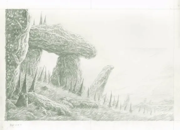 Black and white illustration, L'Univers féerique, L'Univers féerique d'Olivier Ledroit - Livre 2 (T.2), Olivier Ledroit