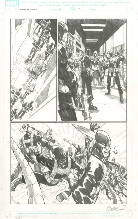 Planche noir et blanc, Avengers : the Initiative, Humberto Ramos
