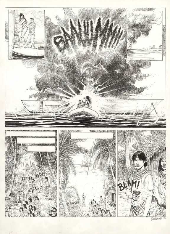 Planche noir et blanc, El Nino, Le Paria de Célèbes (T.5), Boro Pavlovic
