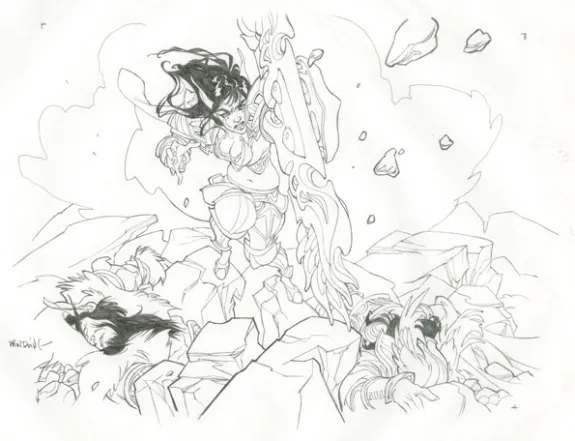 Black and white illustration, Daisies - Affogato All' Amarena, Claire Wendling