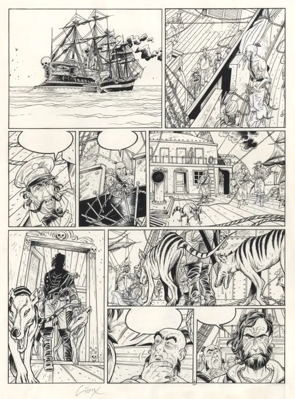 Black and white original page, Hauteville House, Le diable de Tasmanie (T.6), Thierry Gioux