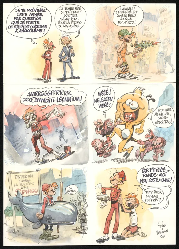 Colored original page, Spirou et Fantasio,  Yoann