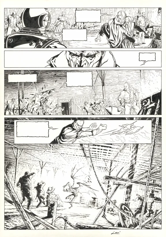 Planche noir et blanc, Sherlock Holmes & les vampires de Londres, Morts et Vifs (T.2),  Laci