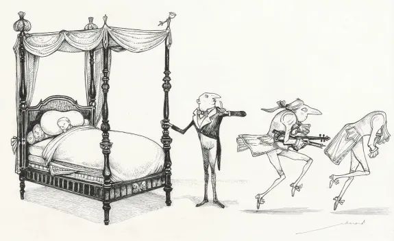 Illustration noir et blanc, L'Étrange Réveillon, Lionel Richerand
