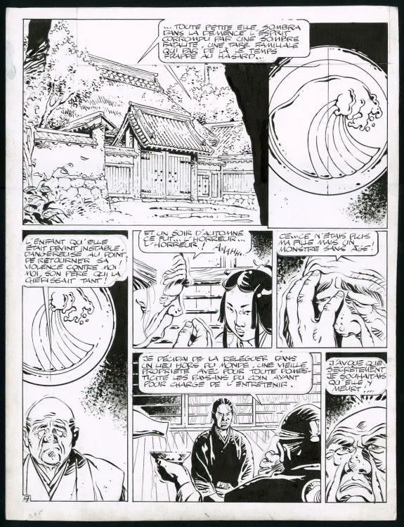 Black and white original page, Kogaratsu, La Stratégie des phalènes (T.9), Marc Michetz