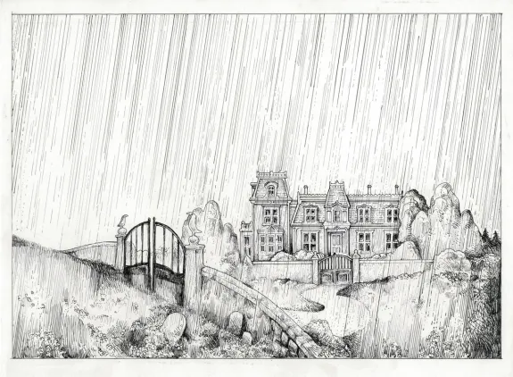 Illustration noir et blanc, L'Étrange Réveillon, Lionel Richerand
