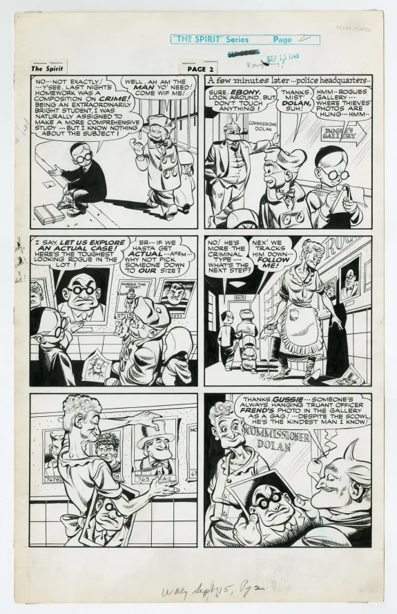 Planche noir et blanc, Le Spirit, Will Eisner