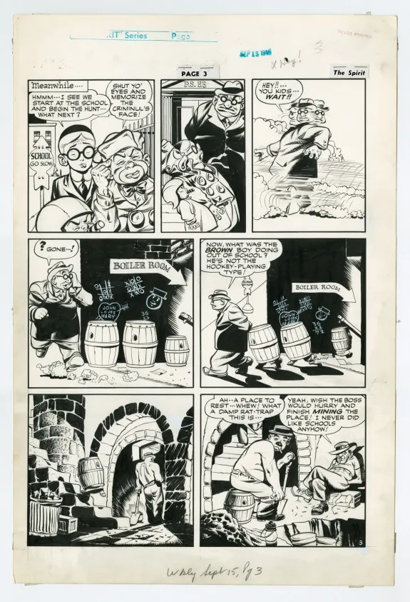 Planche noir et blanc, Le Spirit, Will Eisner