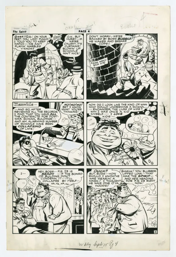 Planche noir et blanc, Le Spirit, Will Eisner