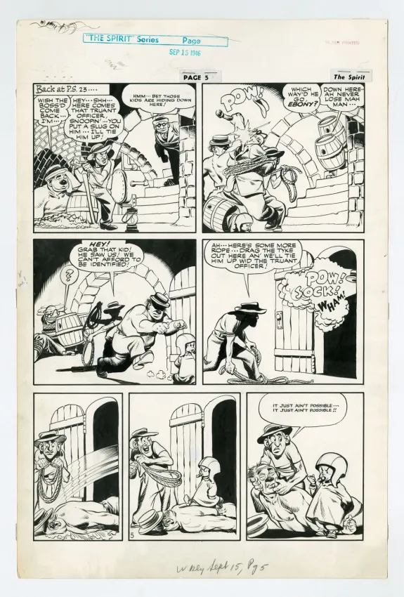 Planche noir et blanc, Le Spirit, Will Eisner