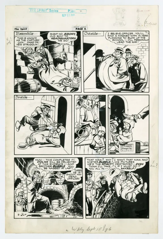 Planche noir et blanc, Le Spirit, Will Eisner