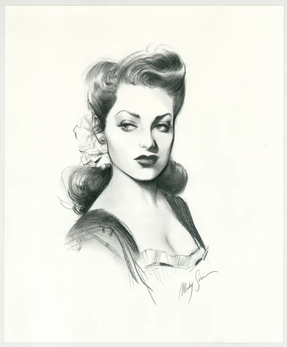 Colored illustration, Pin-up Art, Maly Siri