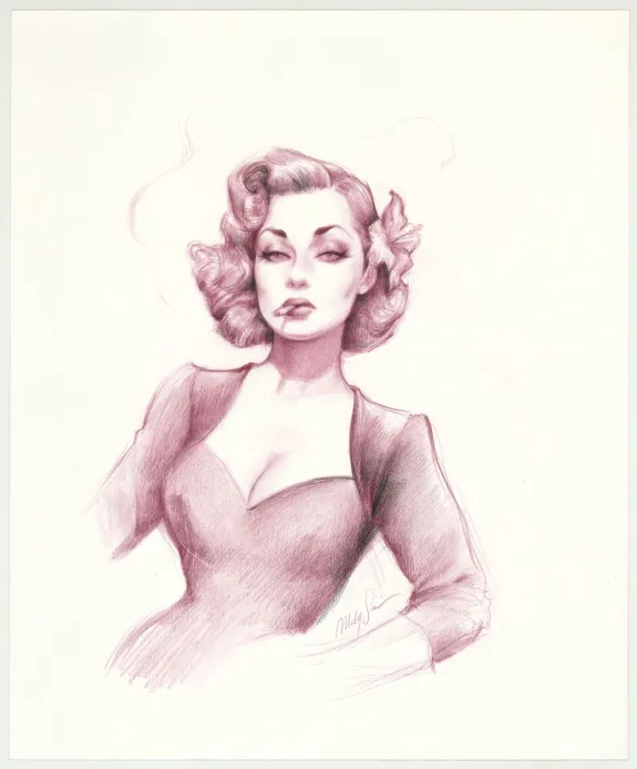 Colored illustration, Pin-up Art, Maly Siri