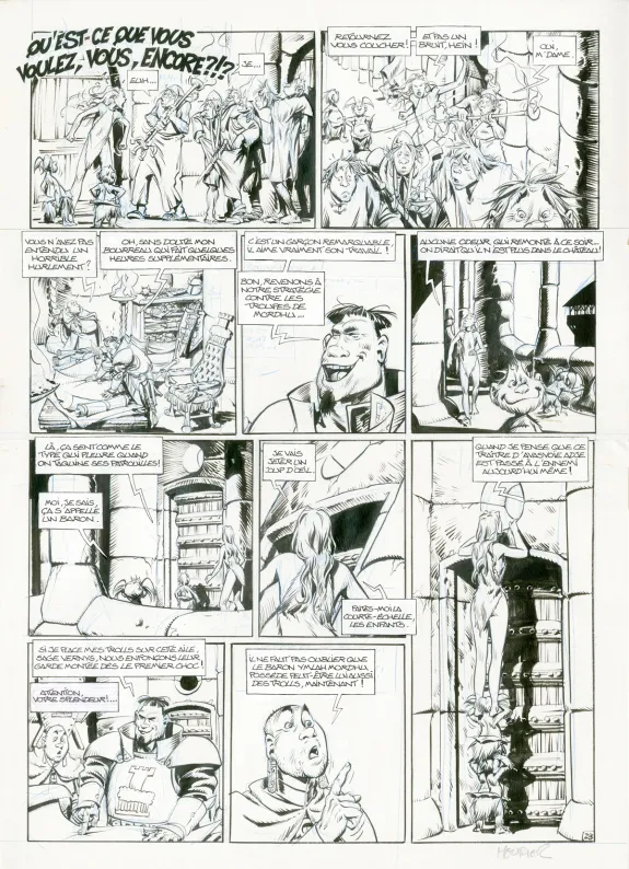 Black and white original page, Trolls de Troy, Trolls dans la Brume (T.6), Jean-Louis Mourier