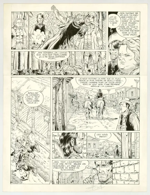 Planche noir et blanc, Durango, L'Or de Duncan (T.9), Yves Swolfs