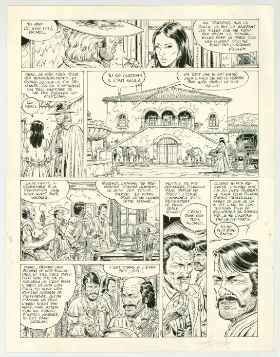 Black and white original page, Durango, La proie des chacals (T.10), Yves Swolfs