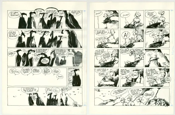 Black and white original page, Le Génie des alpages , Dans les nuages (T.8),  F'murr