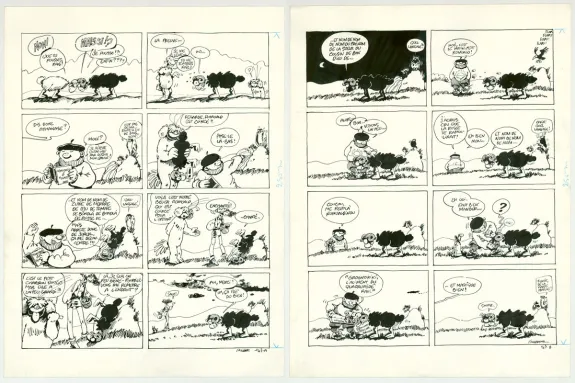 Black and white original page, Le Génie des alpages , Dans les nuages (T.8),  F'murr