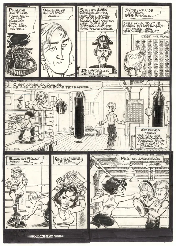 Black and white original page, Soda, Résurrection (T.13),  Dan