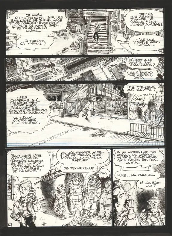 Black and white original page, Soda, Résurrection (T.13),  Dan