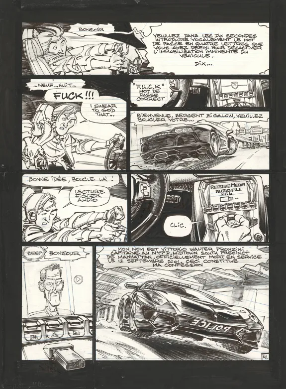 Black and white original page, Soda, Résurrection (T.13),  Dan