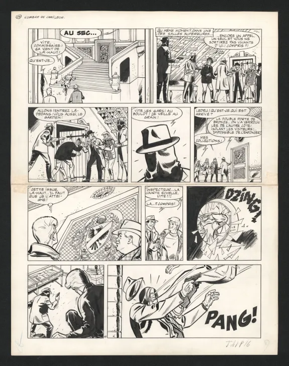 Planche noir et blanc, Ric Hochet, L'Ombre de Caméléon (T.4),  Tibet