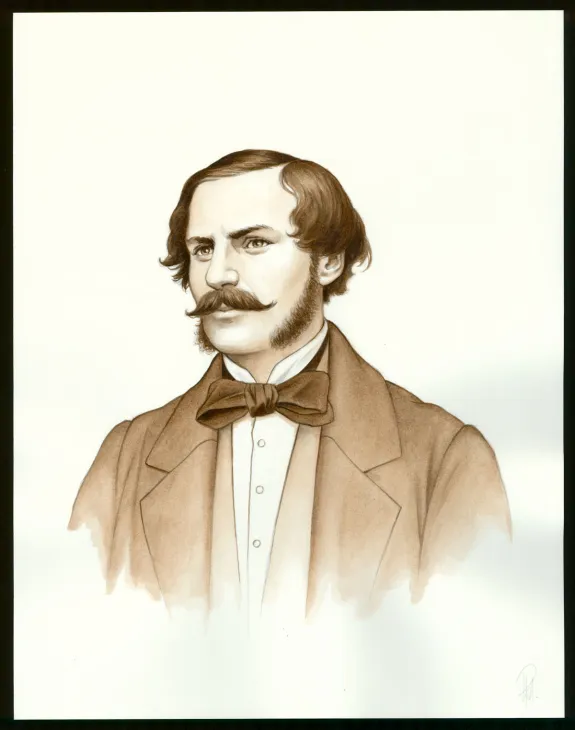Illustration couleur, Victor Hugo, aux Frontières de l'Exil, Laurent Paturaud