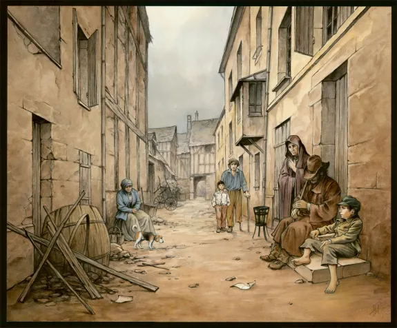 Illustration couleur, Victor Hugo, aux Frontières de l'Exil, Laurent Paturaud