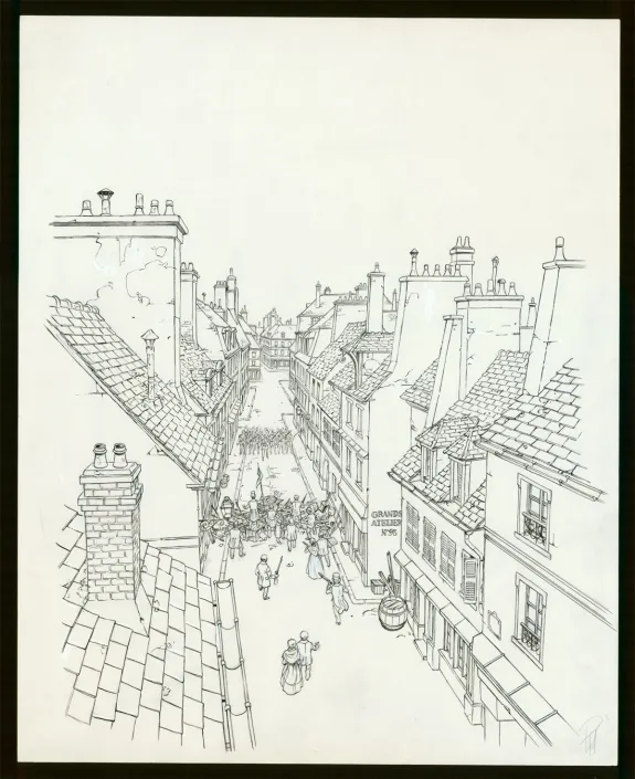 Illustration noir et blanc, Victor Hugo, aux Frontières de l'Exil, Laurent Paturaud
