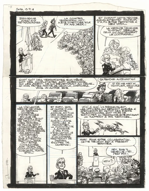 Black and white original page, Soda, Résurrection (T.13),  Dan