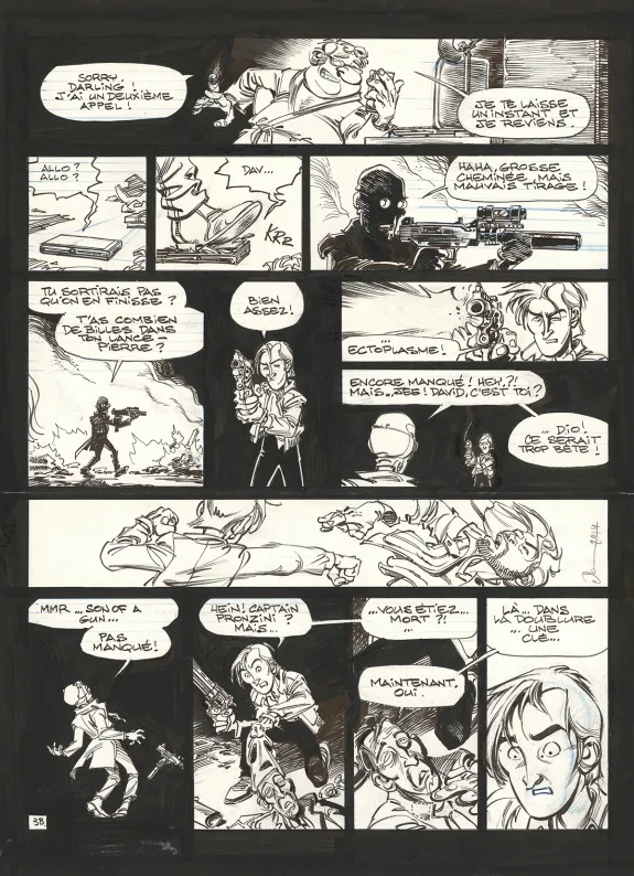 Black and white original page, Soda, Résurrection (T.13),  Dan