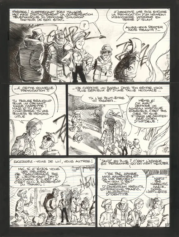 Black and white original page, Soda, Résurrection (T.13),  Dan