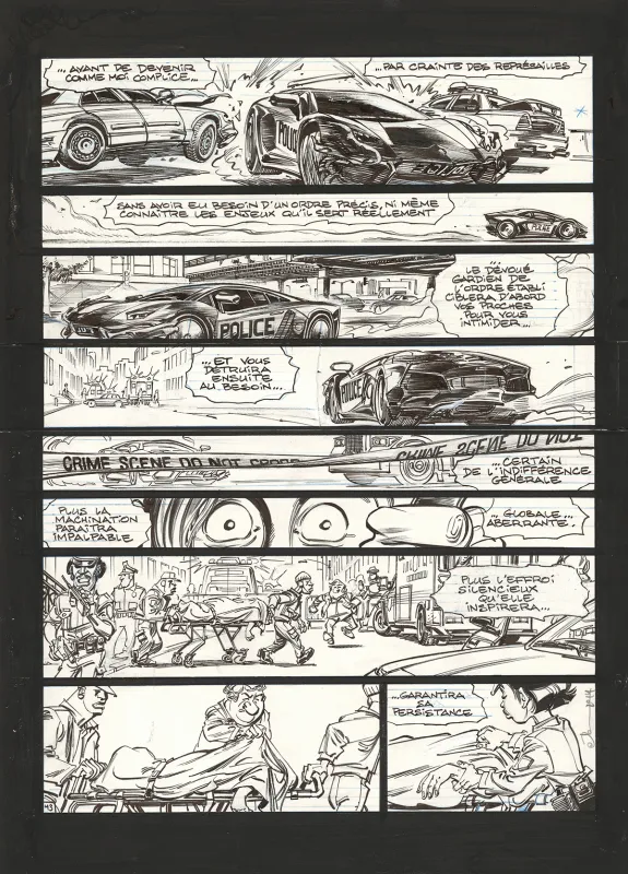 Black and white original page, Soda, Résurrection (T.13),  Dan