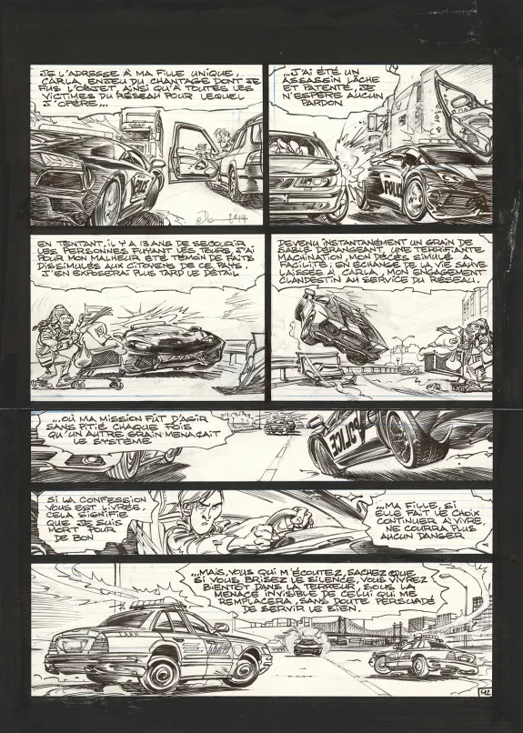 Black and white original page, Soda, Résurrection (T.13),  Dan