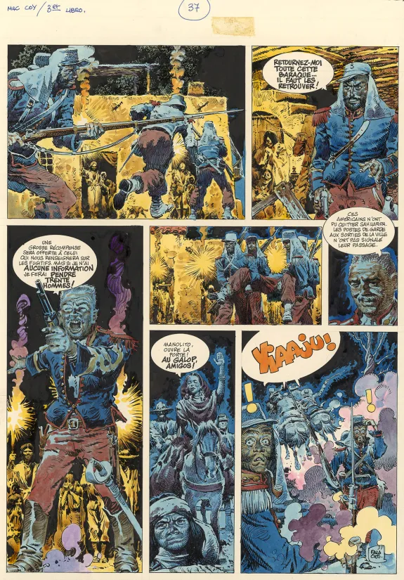 Colored original page, Mac Coy, Pièges pour Mac Coy (T.3), Antonio Hernandez Palacios