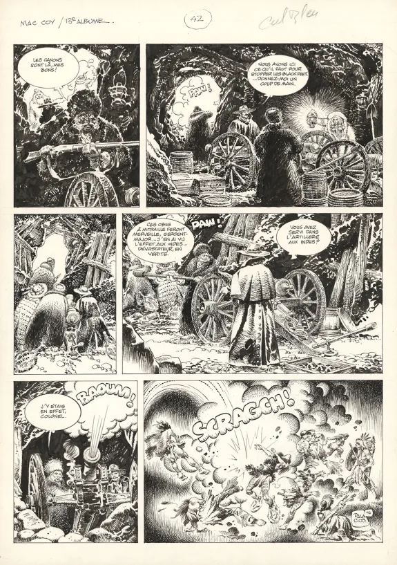 Black and white original page, Mac Coy, Les Collines de la peur (T.13), Antonio Hernandez Palacios