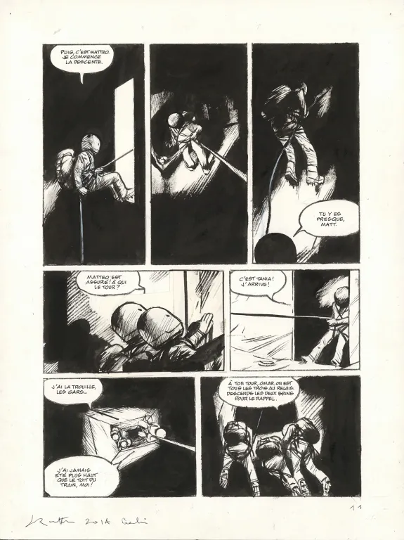 Black and white original page, Le Transperceneige - Snowpiercer, Terminus (T.4), Jean-Marc Rochette