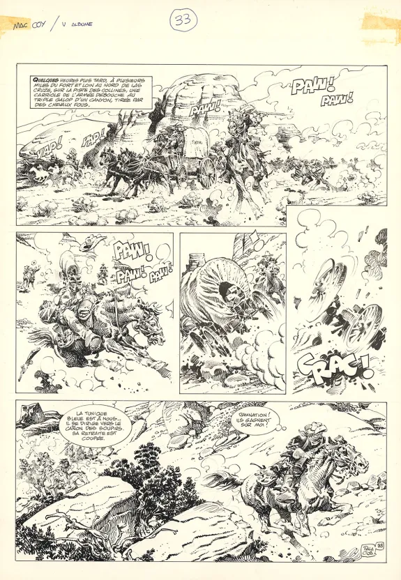 Black and white original page, Mac Coy, Wanted Mac Coy (T.5), Antonio Hernandez Palacios