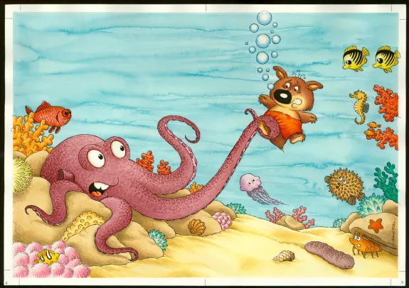 Illustration couleur, Mini-Loup, Philippe Matter