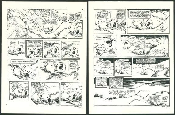 Black and white original page, Le Génie des alpages ,  F'murr